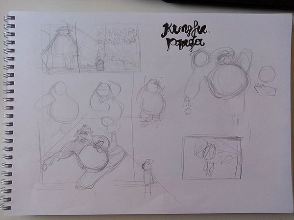 Po Panda pose sketches